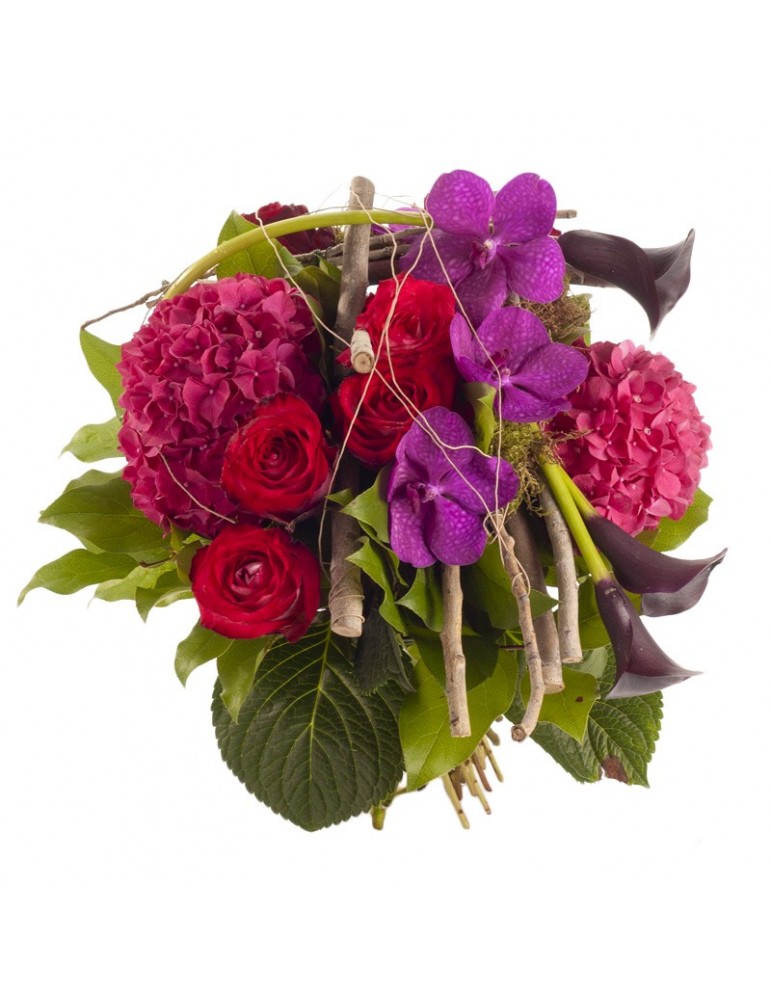 bouquet rond construction asymétrique