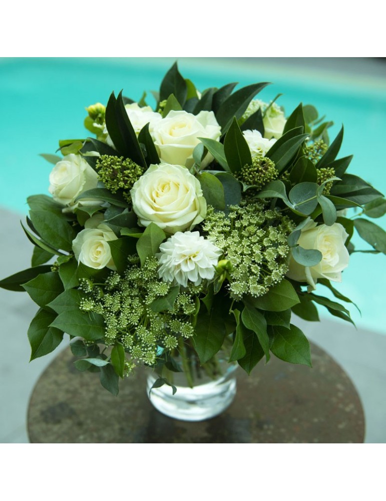 Grand bouquet blanc et vert