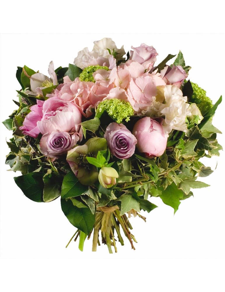 Bouquet de fleurs couleurs pastels roses pivoines