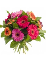 Bouquet rond gerberas et germinis multicolore