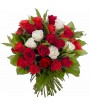 Bouquet de roses rouges et blanches