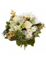 Bouquet de fleurs fraîches, fleurs blanches, identité marquée  Fêtes de Fin d'Année