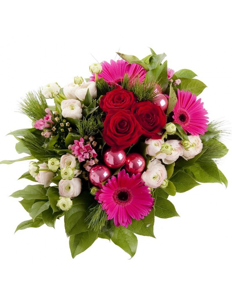 Bouquet de fleurs pour les Fêtes - couleurs pimpantes