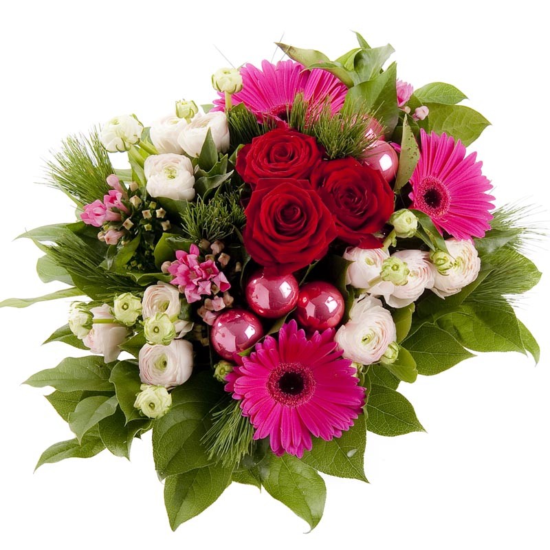 Bouquet Fleurs Fraîches Pour Les Fêtes De Fin Dannée Couleurs Vives