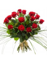 Bouquet roses rouges longues tiges
