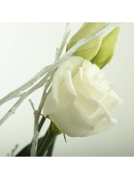 Rose blanche et lisianthus