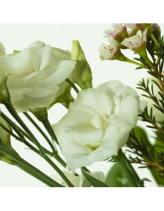 Détail fleur lysianthus blanc