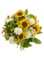 Bouquet de fleurs tournesols et dahlias